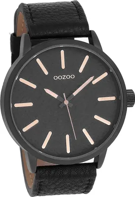 Produktbild von Oozoo Leder Damen Uhr struktur Armbanduhr schwarz Casual Oozoo Timepieces D2UOC9029A