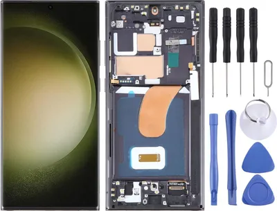 Produktbild von Für Samsung Galaxy S23 Ultra 5G Display Full OLED LCD mit Rahmen Einheit Touch Ersatzteil Reparatur Schwarz