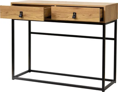 Produktbild von BUT 3456850116250, 1 Regale, Naturholz, Partikelbord, Schwarz, Metall, 2 Schublade(n)