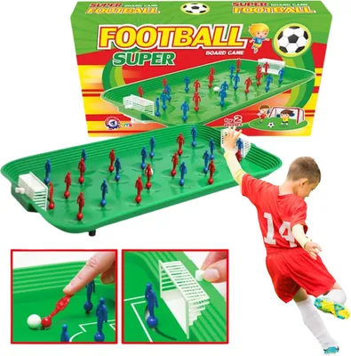 Produktbild von SUPER FUßBALL SPIEL FELD FUSSBALL SPIEL TORE ROT BLAU BALL