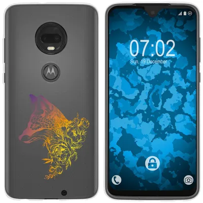 Produktbild von PhoneNatic Case kompatibel mit Motorola Moto G7 Silikon-Hülle Floral Fuchs M1-3