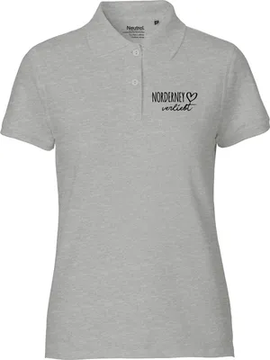 Produktbild von Huuraa Damen Polo Shirt Norderney verliebt XL Sport Grey Bio Baumwolle Fairtrade Poloshirt Geschenkidee