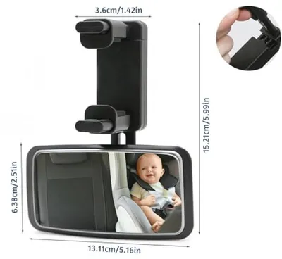 Rückspiegel für Babys - 360° drehbarer Autospiegel für Kindersitze
