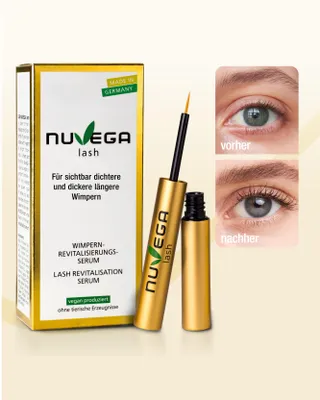 Produktbild von Nuvega Lash Super V Veganes Wimpernserum ohne tierische Produkte, Germany, lange Wimpern in 4-6 Wochen, Lash Serum, Serum Wimpernwachstum, 3ml