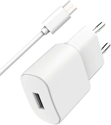 Immagine prodotto di WOW, caricabatterie da rete USB-A 2,4A Fast Charge + cavo USB-A / Micro-USB, bianco