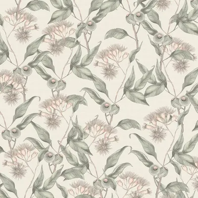 Produktbild von Profhome 394304-GU Blumen Tapete Floral matt weiß grau grün 5,33 m2