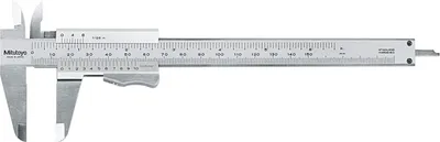Produktbild von MITUTOYO Analog-Messschieber Momentklemmung Tiefenmaß flach Messb. 0-150mm/0-6"