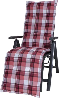 Produktbild von Auflage Relaxliege Milano 2396 rot-weiß kariert 169x49x6 cm KETTtex