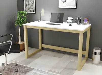 Produktbild von Moderner Weißer Computertisch Robuster Schreibtisch Designer Büromöbel