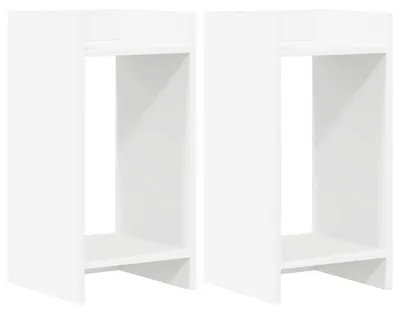 Image de Lot de 2 supports pour plantes, de couleur blanche, pour intérieur
