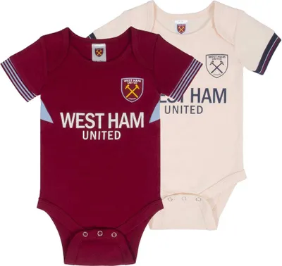 Image de West Ham United FC - Dors bien pour bébé (pack de 2) GF1155 (86) (Vin rouge/Ecru)
