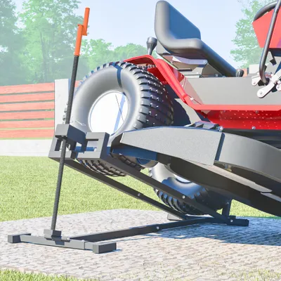 Produktbild von GIHAUVIA Rasentraktor Heber 400 kg Hebebühne Hebevorrichtung Handkurbel mit elektrischem Hebel stufenlos klappbar 35° Neigung