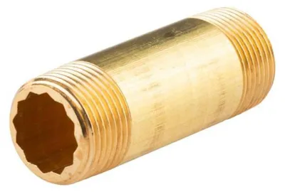 Produktbild von Messing Gewinde-Fitting Distanz Doppelnippel 3/4'-3/4' L= 70 mm, schwere Ausführung