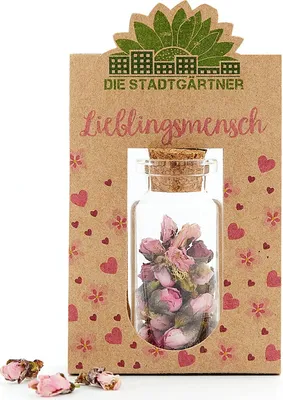 Produktbild von Die Stadtgärtner "Lieblingsmensch I Getrocknete Blüten im Glas als Geschenk für Freundin, Kollegin, Mama, Papa I Ideal als Geburtstagsgeschenk & als Dankeschön-Geschenk I Handgemacht in Deutschland