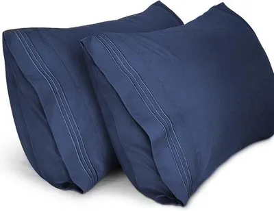 Produktbild von Famanu Kissenbezüge 40 x 70 cm - 2 Stück, weich und atmungsaktiv, blau