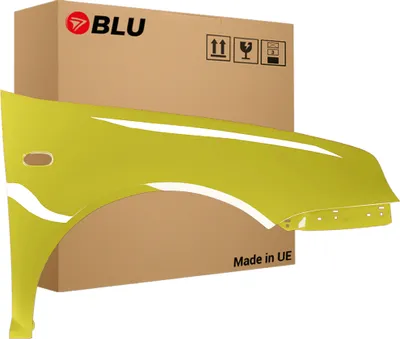 Zdjęcie produktu dla BLU Błotnik pasujący do VW Volkswagen Golf IV 4 LD1B Prawy Żółty Gelb | 1997-2006 | Przedni Przód | Lakierowany | Gotowy do montażu | Stal