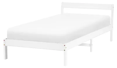 Zdjęcie produktu dla BELIANI Łóżko białe sosnowe 90 x 200 cm rama ze stelażem minimalistyczne skandynawskie
