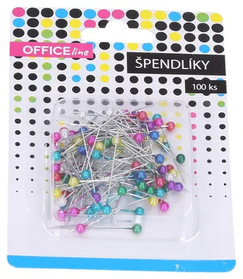 Zdjęcie produktu dla Pin z kolorową główką 100 szt.