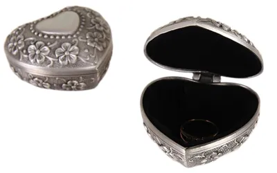 Immagine prodotto di Elzusha - Scatola per gioielli in metallo, a forma di cuore vintage, 6 cm