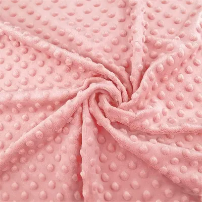 Image de Tissu Minky à pois corail, vendu au mètre (largeur 50 cm) - 50 x 150 cm - Rose | par Craft Loom
