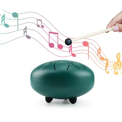 Image de tongue Drum en acier de 6 pouces - 8 notes, instrument de percussion portable pour la méditation, le yoga, les débutants, baguettes incluses, cadeau de Noël