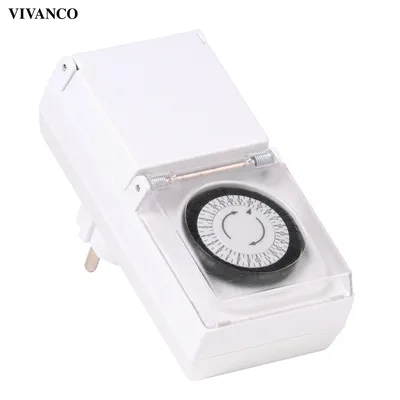 Produktbild von ViVanco™37672, Täglicher Timer, Weiß, Analog, 30 min, IP44, 220 - 240 V