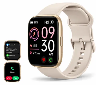 Zdjęcie produktu dla Inteligentny zegarek dla kobiet i mężczyzn. Powiadomienia WhatsApp. Ekran dotykowy HD o przekątnej 46 mm. Połączenia Bluetooth. Monitorowanie tętna. Pomiar SpO2. Analiza snu. 100 trybów sportowych. Wodoodporność IP68. Kompatybilność z Androidem i iOS
