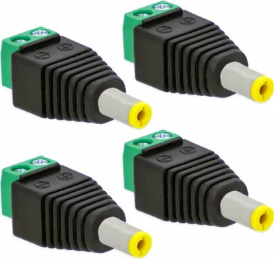 Produktbild von 4X DC Stecker Hohlstecker 5,5 mm - 2,1mm Adapter > Terminal Block 2 Pin Schraubbar