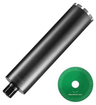Image de Couronne de forage diamantée VEVOR Carotteuse, 108 mm Carotteuse diamantée à eau, profondeur de forage 355 mm Carotteuse à béton avec lame de scie, 1-1/4 pouce-7 femelle, soudage laser, carotteuse à eau diamantée pour briques en béton