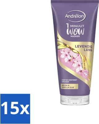 Produktbild von Andrélon - WOW - Maske - Vibrant Long - 180 ml - Vorteilspack - 15 Stücke