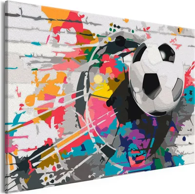 Zdjęcie produktu dla Painting by Numbers Football 50x40 cm Zestaw do malowania z drewnianą ramą na płótnie dla dorosłych Malarstwo dla dzieci Ręcznie malowany zestaw DIY