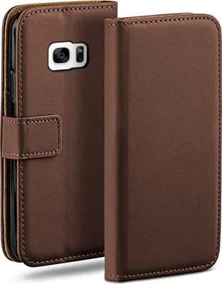 Produktbild von moex® Book Case kompatibel mit Samsung Galaxy S7 - Hülle 360 Grad klappbar, Dunkelbraun