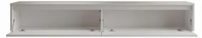 Produktbild von Modernes TV-Lowboard 170 cm LUMI IV Kaschmir Matt - Hängender, geriffelter Fernsehschrank mit LED-Beleuchtung & Push-to-Open