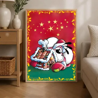 Produktbild von Diddl Cartoon Poster selbstklebend wasserfest Wanddeko Wohnzimmer Schlafzimmer Wandbild Dekoration - Motiv: White05, Größe: 15 x 20 cm ohne Rahmen