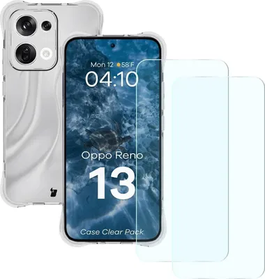 Produktbild von Bizon Case Clear Pack Hülle + 2x Displayschutzglas für Oppo Reno13