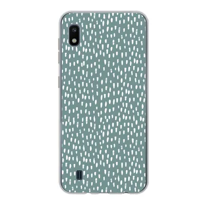 Produktbild von MuchoWow® Handyhülle Schutzhülle Hülle für Samsung Galaxy A10 Polka dots - Weiß - Grün Silikon Softcase Handy Hülle - Schutzhülle