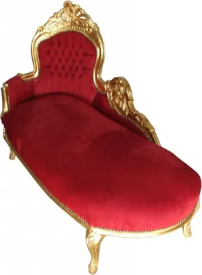 Casa Padrino Barock Chaiselongue Bordeaux Gold Rot Dunkelrot Linke Seite Left Side Recamiere
