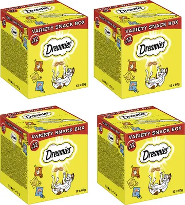 Produktbild von DREAMIES™ Snacks Multipack Huhn, Käse, Lachs 4 x 12 x 60g