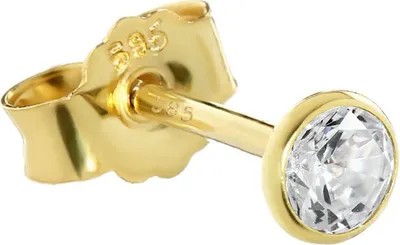 Produktbild von Single Ohrstecker Echt Gold 585er 3,5mm Cubic Zirkonia Damen Herren Kinder 1748