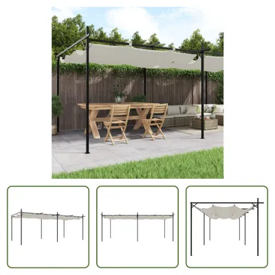 Obrázek produktu pro The Living Store Pergola s posuvnou střechou krémová 589x292x230 cm