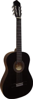 Produktbild von 4/4 Konzertgitarre Einsteiger Modell Classic Schulgitarre Gitarre Schwarz Hochglanz Lindenholz C21