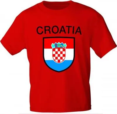 Produktbild von Kinder T-Shirt mit Print - Kroatien - 76087 - rot - Gr. 86-164 Größe - 152/164