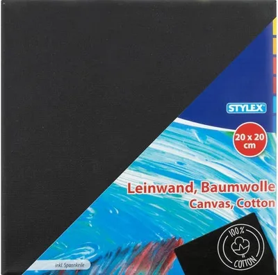 Produktbild von Leinwand schwarz 30 x 40 cm bespannter Keilrahmen 100% Baumwollgewebe grundiert