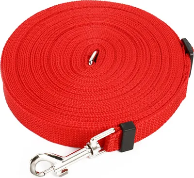 Immagine prodotto di Cane guinzaglio lungo 32.8ft regolabile formazione portatile per i cani di grandi dimensioni escursioni campeggio rosso nuoto