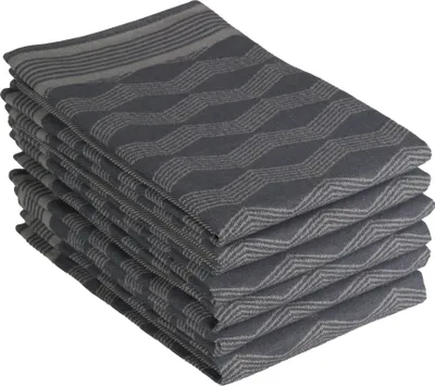 Produktbild von DoubleDry Geschirrtücher Baumwolle - 6-teilig - 50x70cm -   - Hochwertige Geschirrhandtücher - Graphic, Grau
