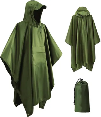 Productafbeelding van Waterdichte poncho voor volwassenen, herbruikbare regenponcho voor volwassenen, waterdichte poncho voor volwassenen