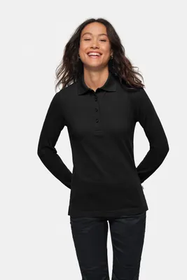 Produktbild von HAKRO MIKRALINAR® Longsleeve-Polo Damen 215 schwarz, L