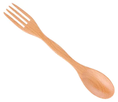 Image de Service de table en hêtre avec cuillères et fourchettes intégrées, pour la maison, les restaurants et les cuisines scolaires