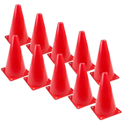 Produktbild von Trainingshütchen Pylon Markierungshütchen - 17 cm - Rot - 10er Set