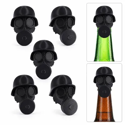 Produktbild von Flaschenverschluss Bier 5er Set, wiederverwendbare Bierkappen Vintage Militär Design, staub- & insektendicht, Party Zubehör Geschenkidee